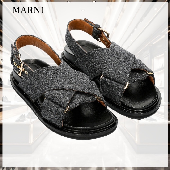 【MARNI】フエルトクロスバンド サンダル