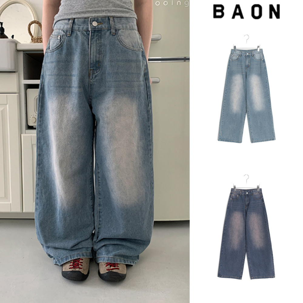 【BAON】Jyujulo Washing Denim Wide Pants