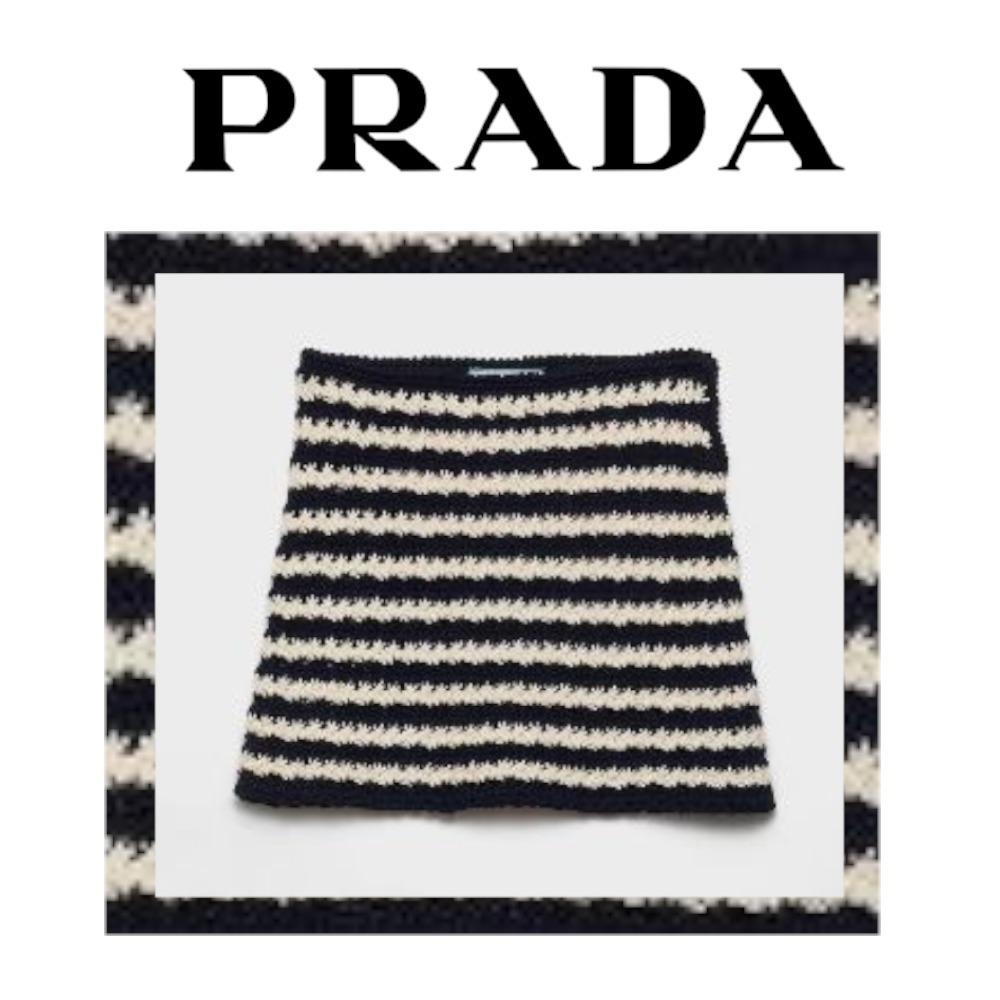 注目の新作♪【PRADA】コットン クロシェ ミニスカート