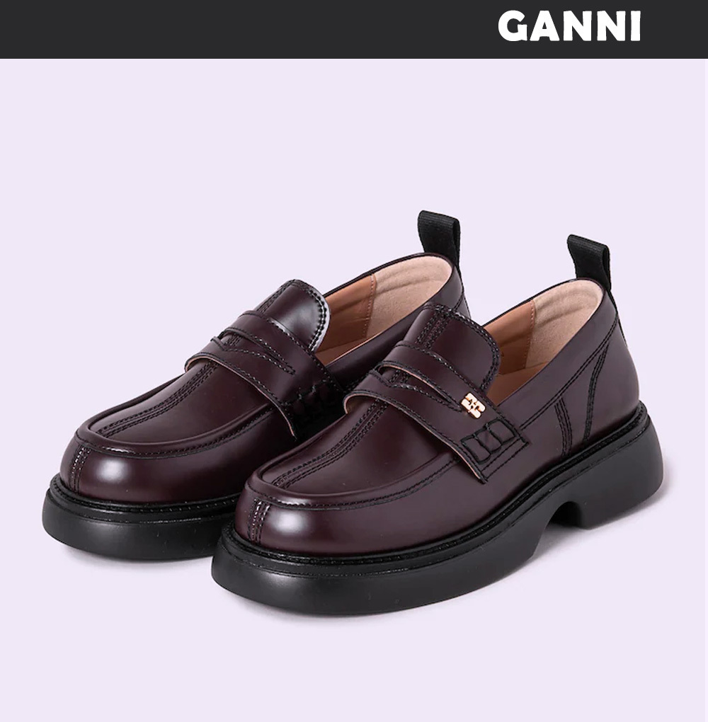 Ganni■ Everyday Loafer Naplack - Chocolate【 残りわずか】