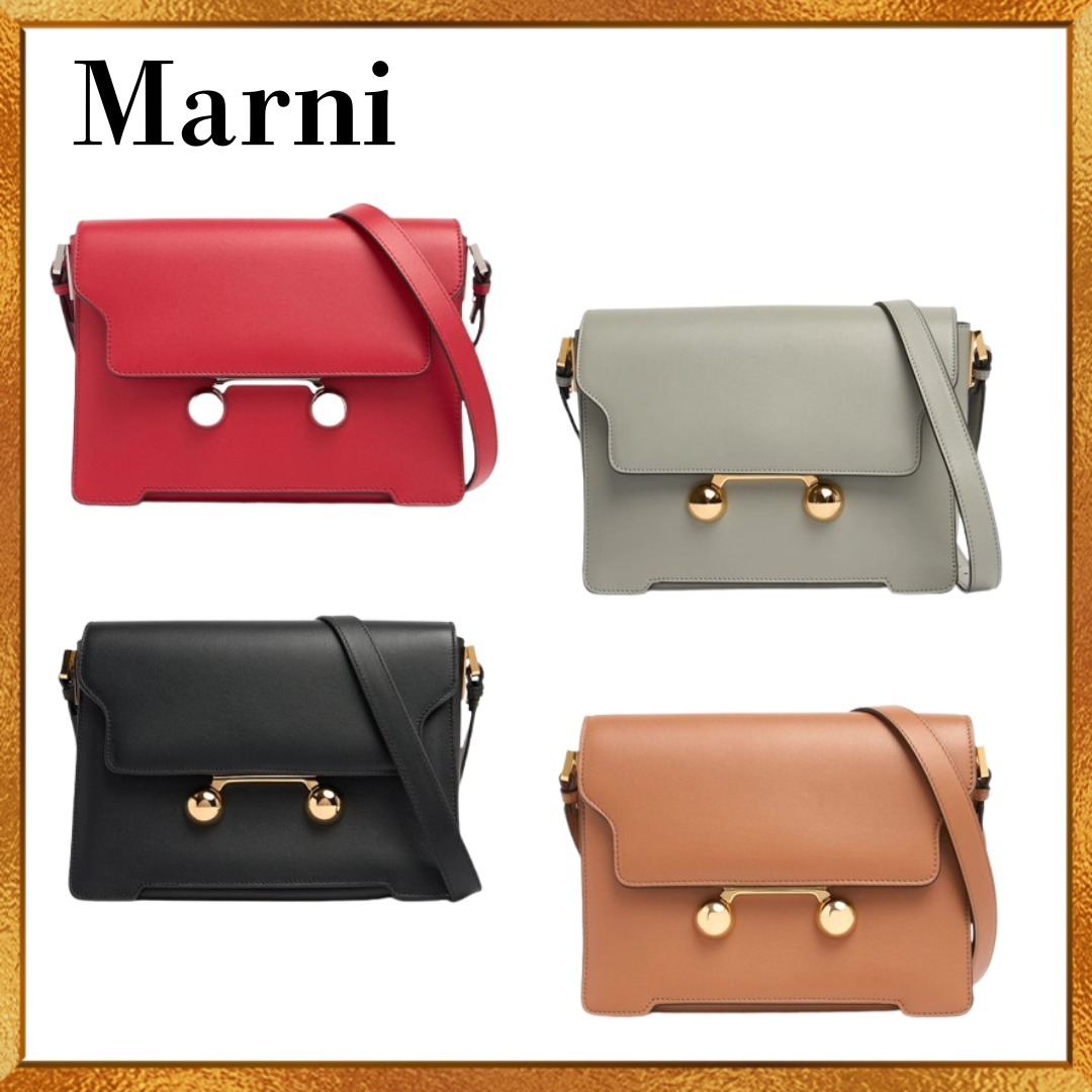 Marni マルニ Medium Trunkaroo レザーショルダー バッグ 4色