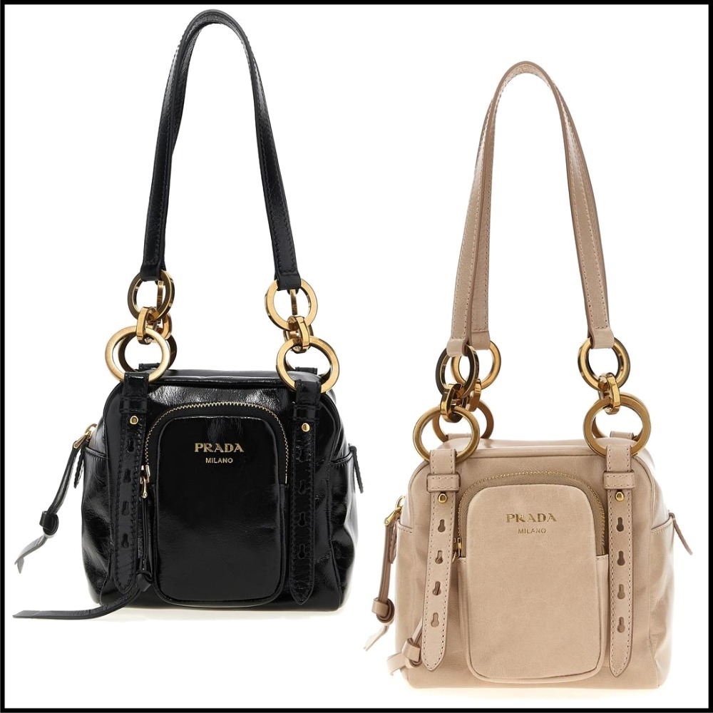 25新作 PRADA プラダ ダングル トップハンドル ミニバッグ