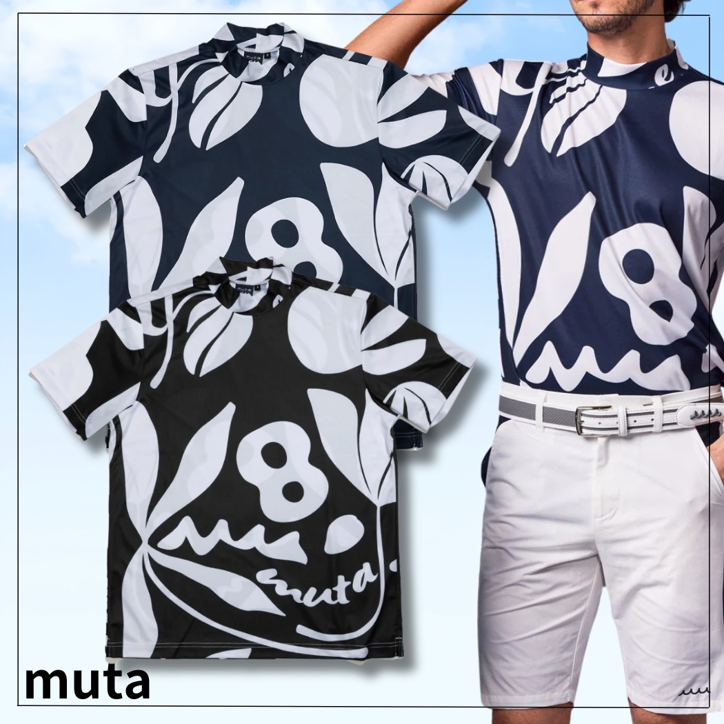 【秀逸デザイン】muta MARINE フローラル モックネックシャツ