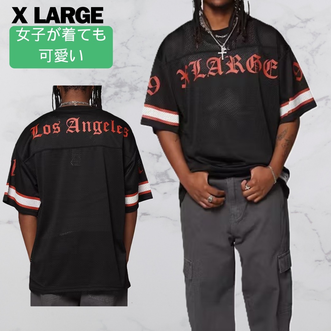 X LARGE ロゴ メッシュ ゲームシャツ Tシャツ