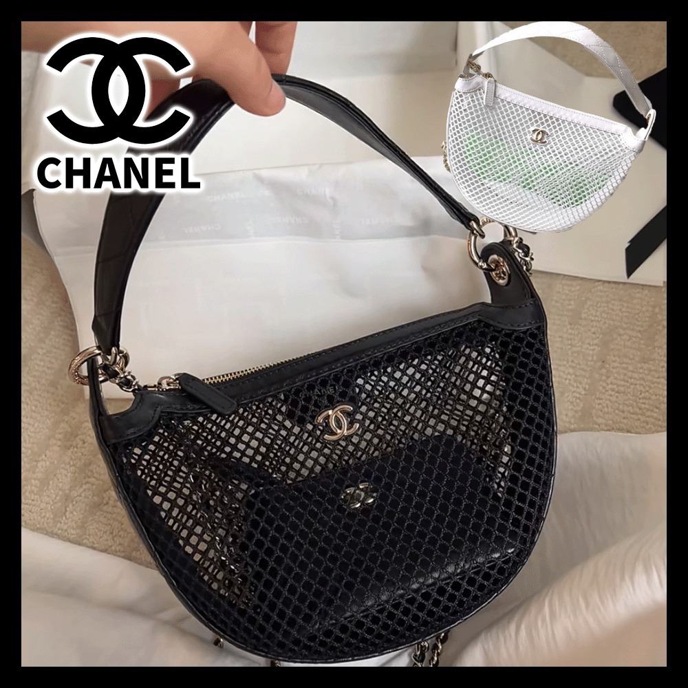 夏にぴったりのメッシュ素材★【CHANEL】チェーン付きクラッチ