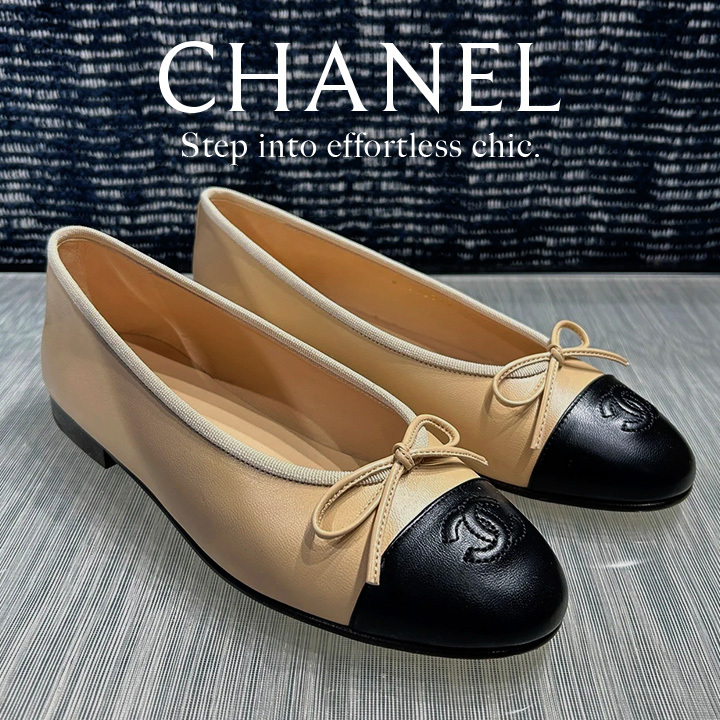 *大人可愛い名品シューズ*【CHANEL】ラムスキンバレリーナ