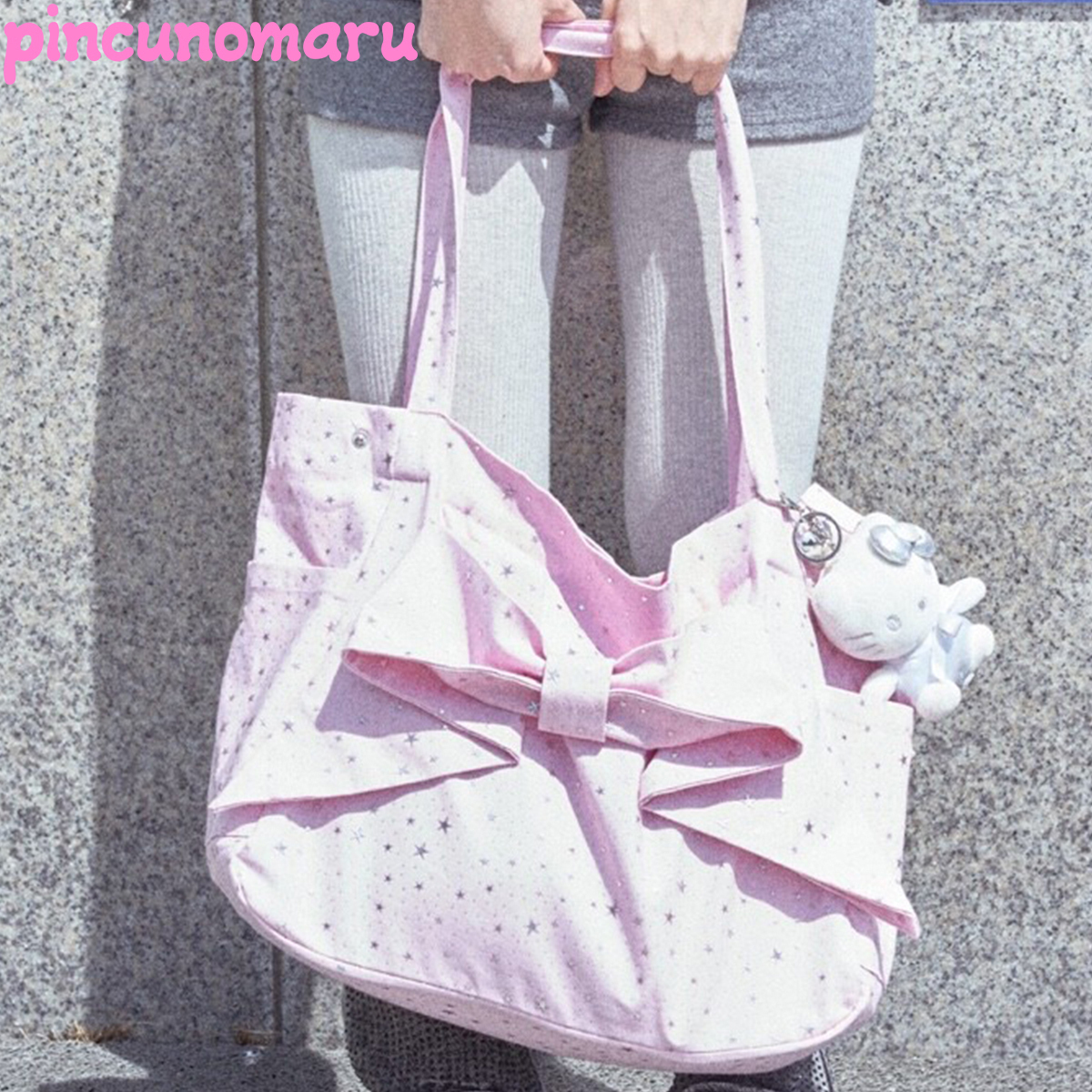 ★PINCUNOMARU★Ribbon bag (twinkle pink)★正規品/韓国送料込