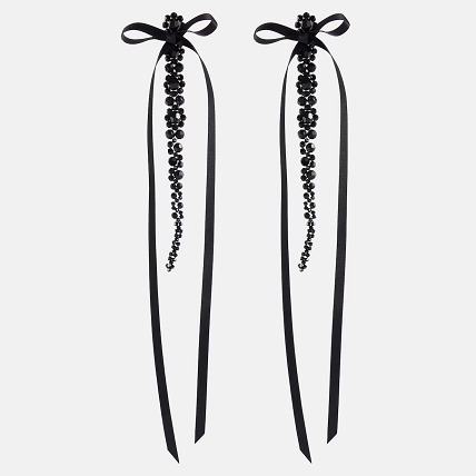 SIMONE ROCHA リボン クリスタル ドロップ ピアス