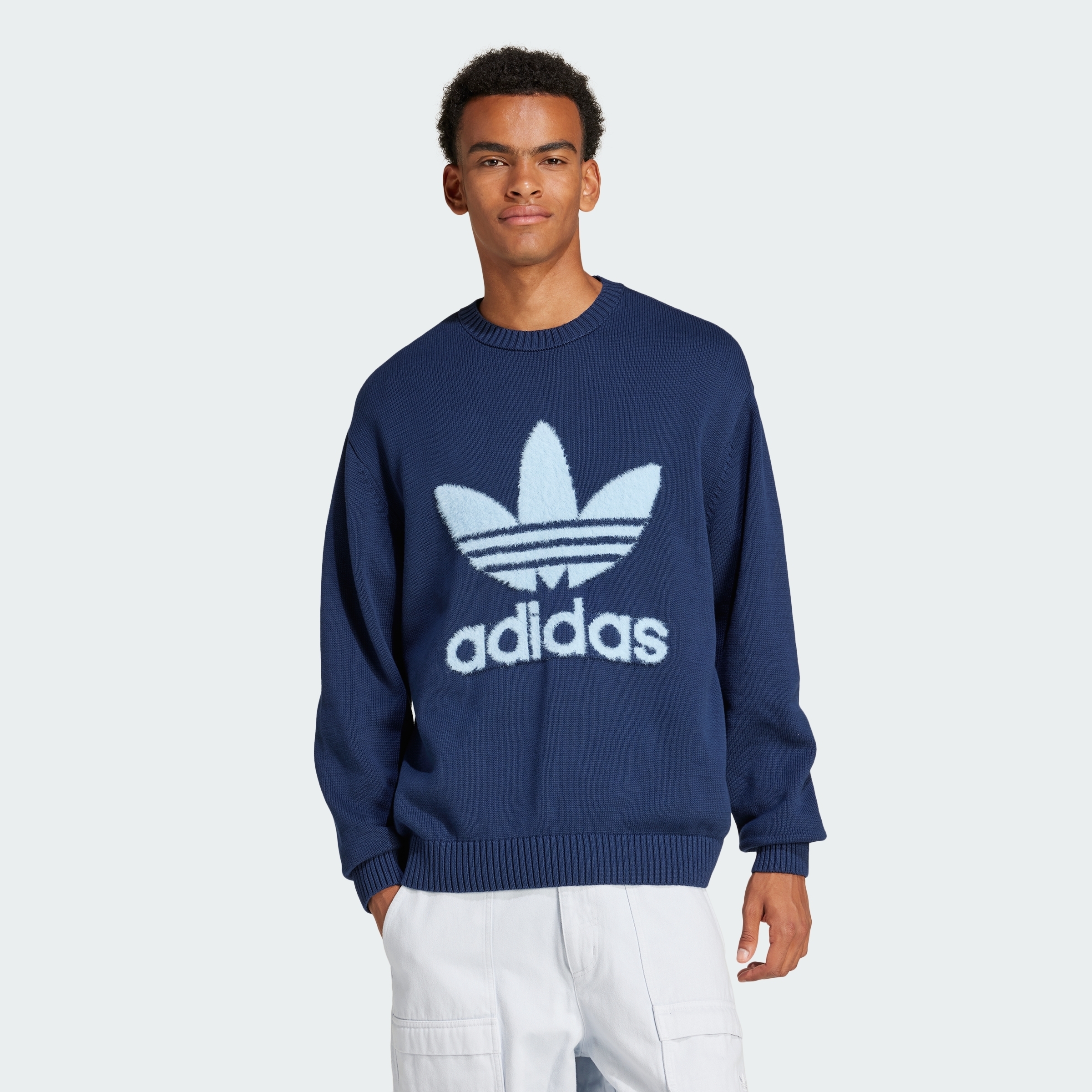 【Adidas コリア】 Premium Knitted Trefoil Crew Sweatshirt