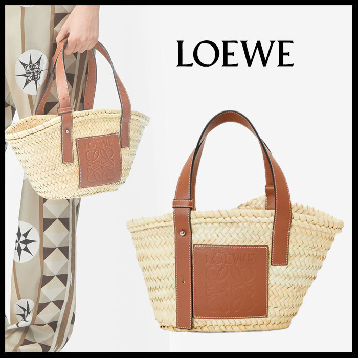 LOEWE 直営店 パームリーフ＆カーフスキンのバスケットバッグ