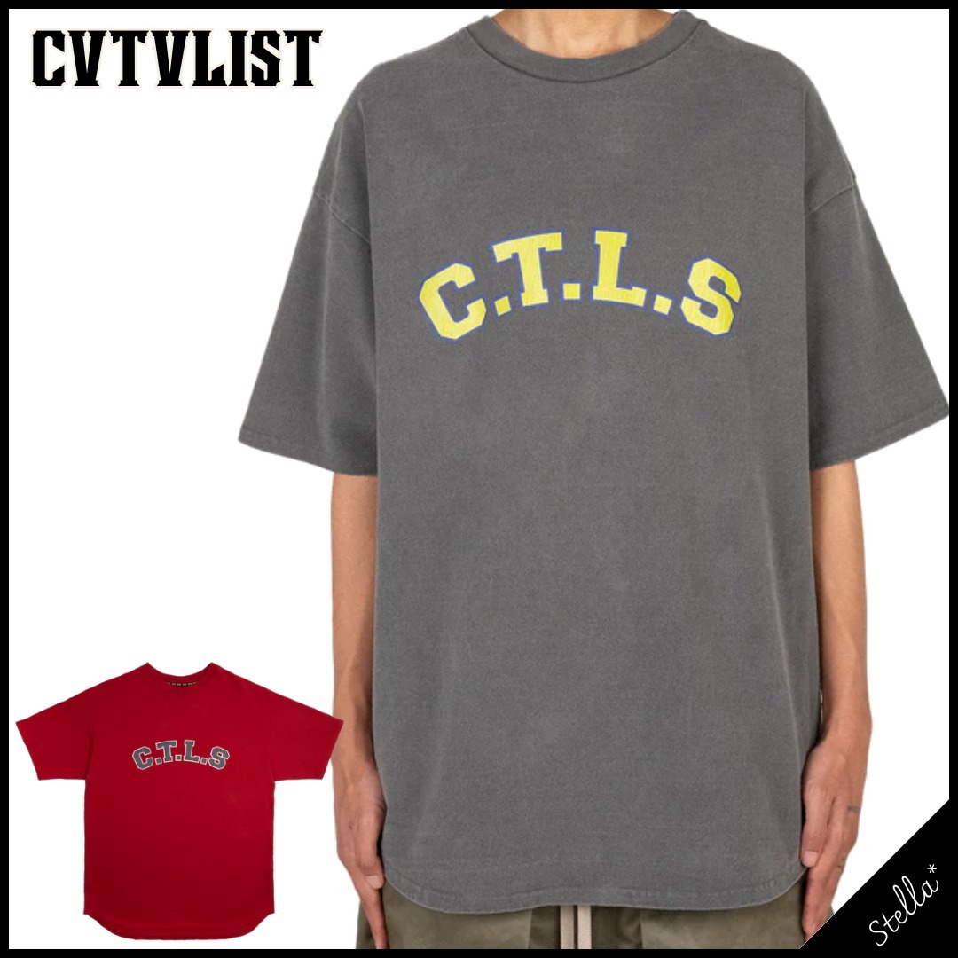 ■CVTVLIST■大人気 ブロックロゴTシャツ 2色 国内発送 すぐ届く