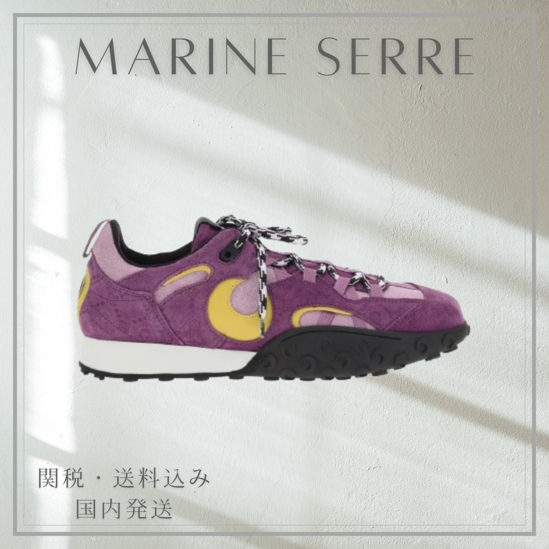 【MARINE SERRE】スエードレザー Ms Rise II スニーカー