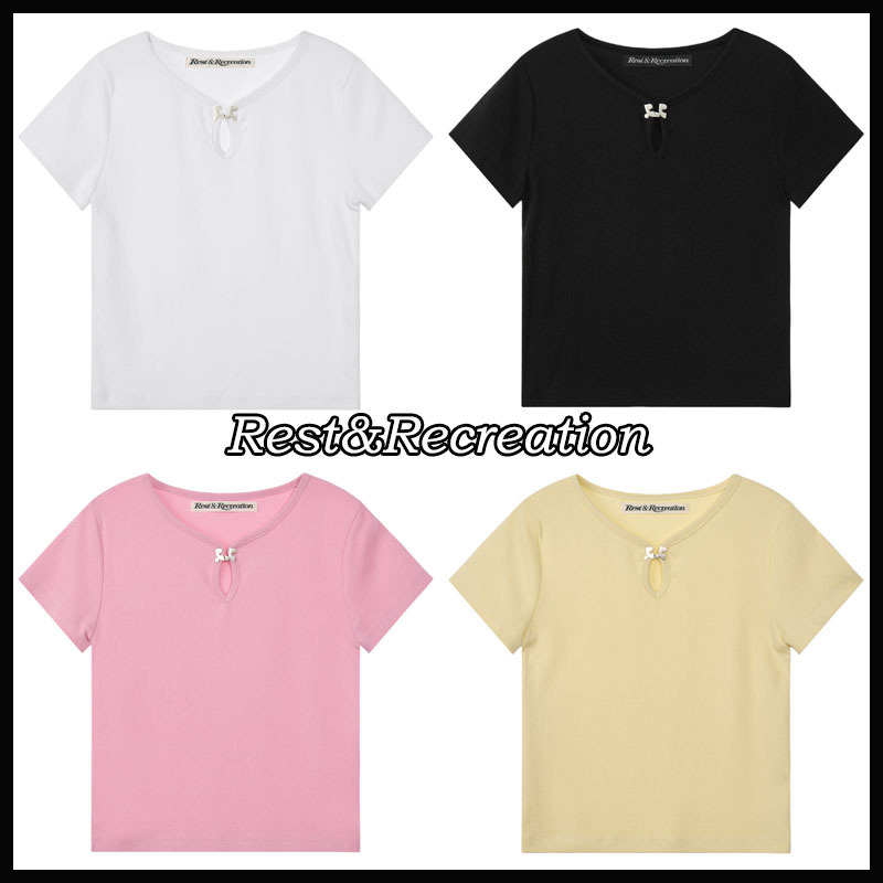 【REST&RECREATION】U-NECK LOGO CLIP TOP
