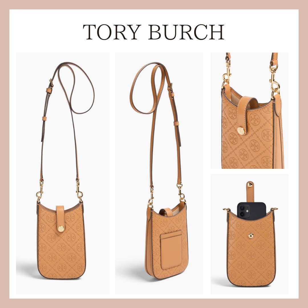 エレガント♪【Tory Burch】レザー フォンポーチ エンボス加工