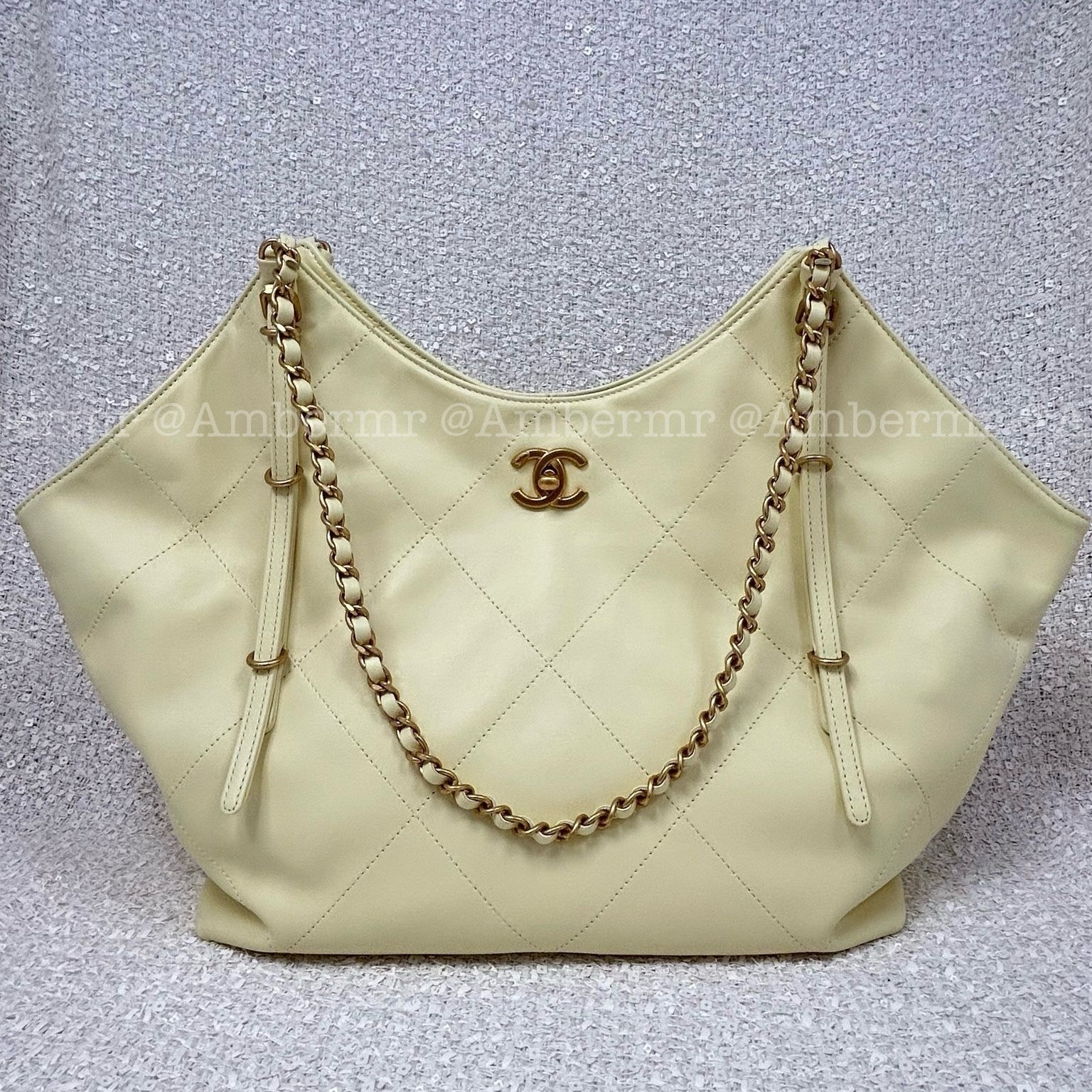 25S CHANEL CC ラージショッピングバッグ カーフスキン