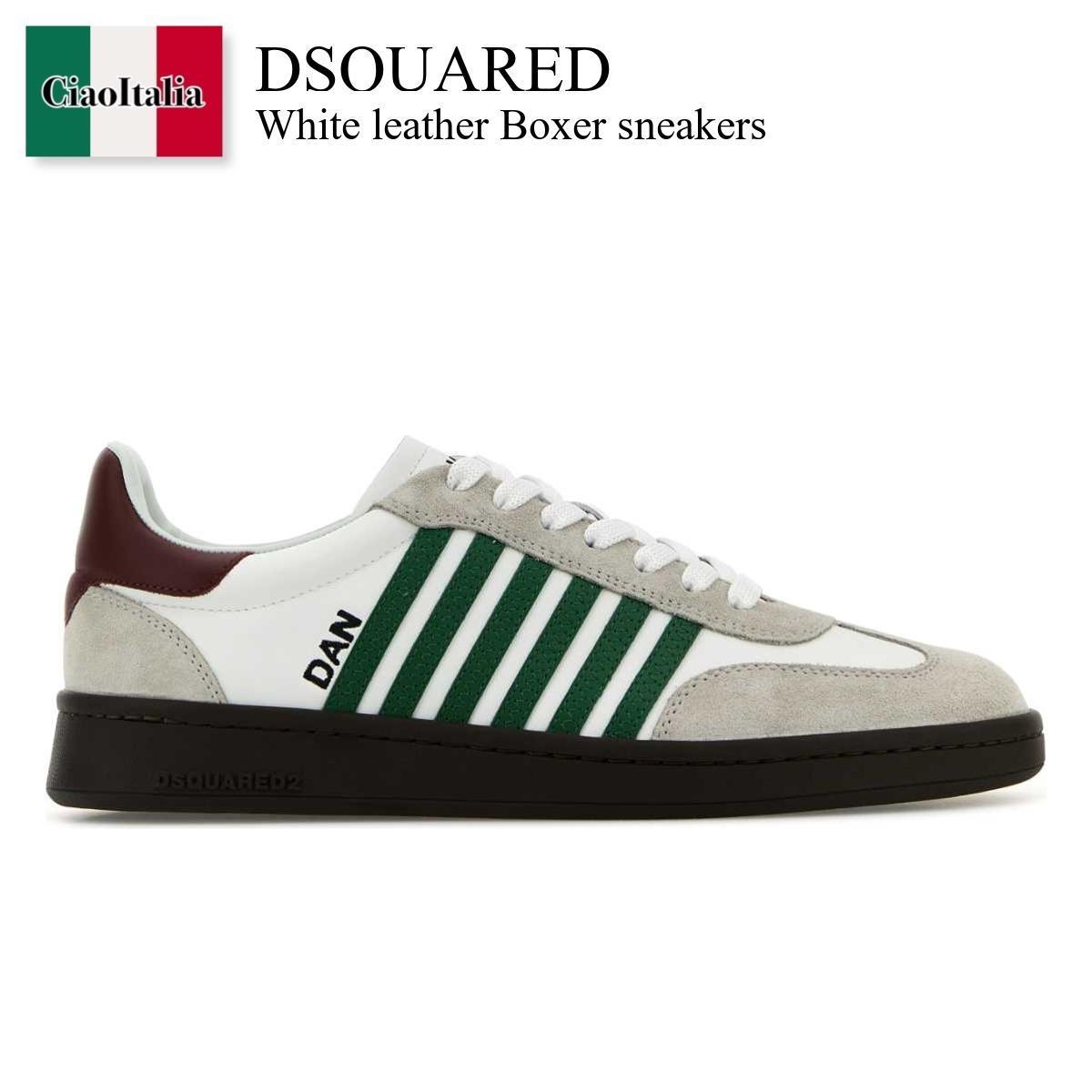 スニーカー Dsquared White Leather Boxer Sneakers