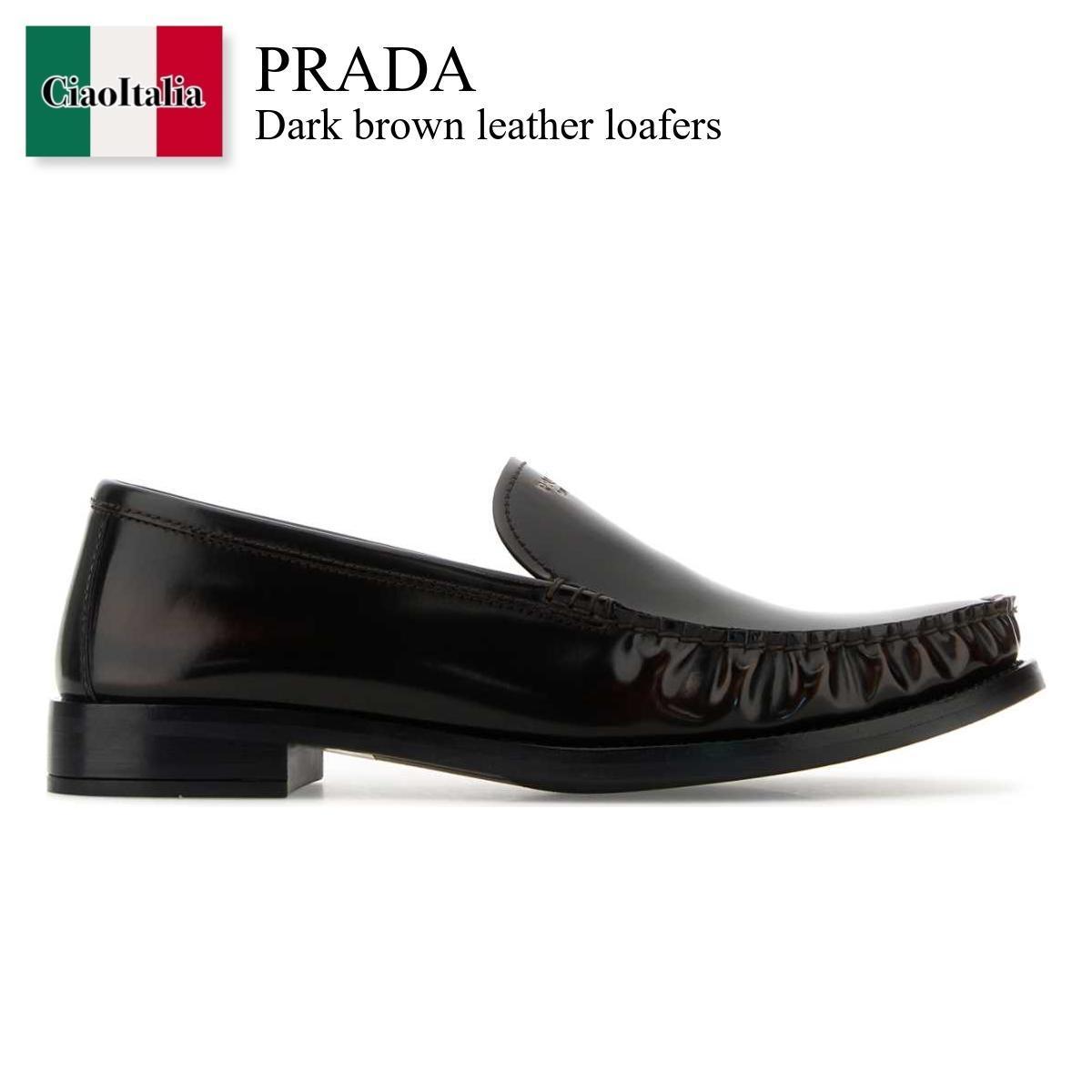 ローファー・オックスフォード Prada Dark Brown Leather Loafers