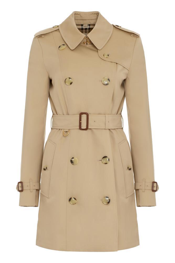 国内発 BURBERRY コットンボタン長袖チェルシートレンチコート
