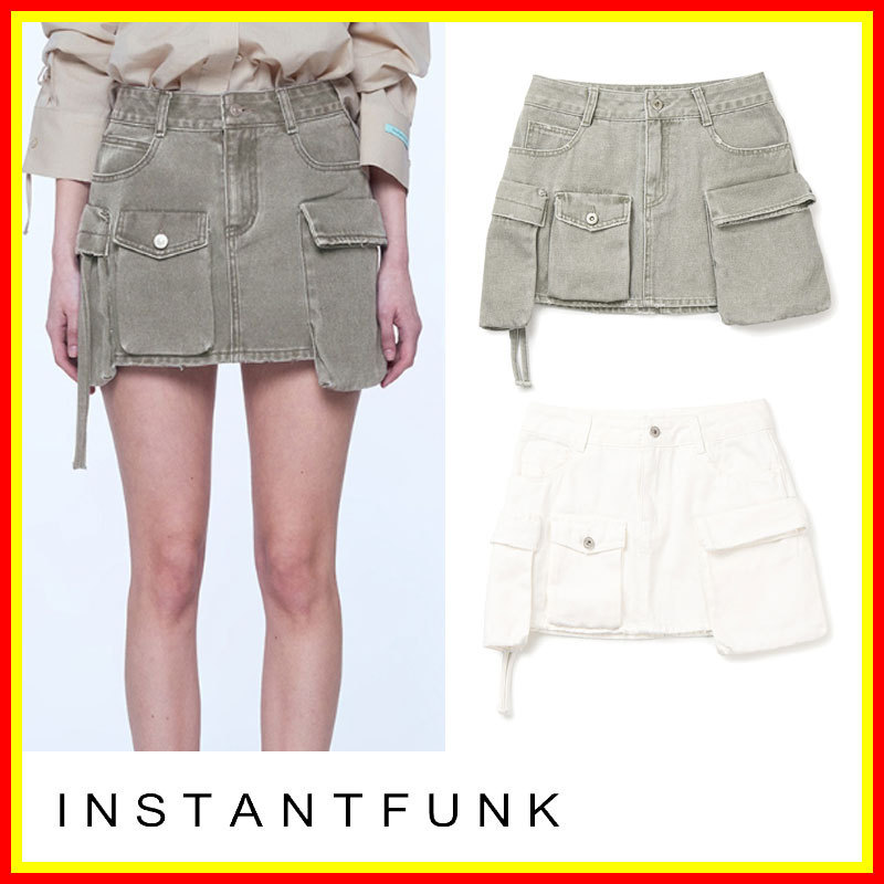 [INSTANTFUNK] Side pocket mini skirt / 追跡付