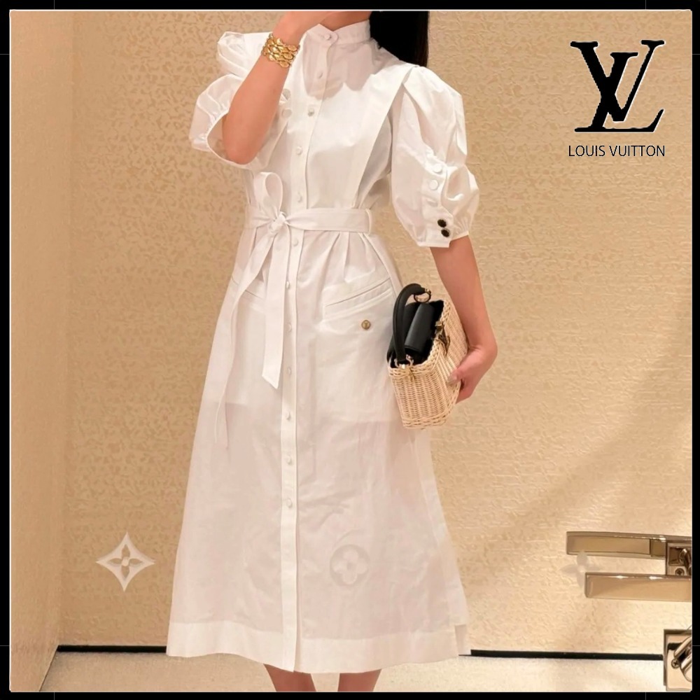 【エレガント♪】Louis Vuitton パフスリーブ シャツワンピース