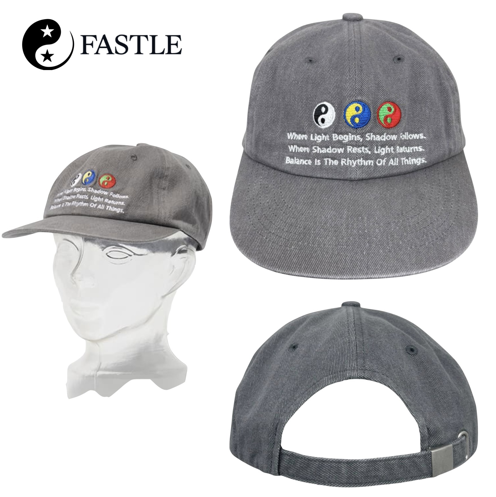 [FASTLE]Rhythm Washed Cap Vtg Charcoal 帽子