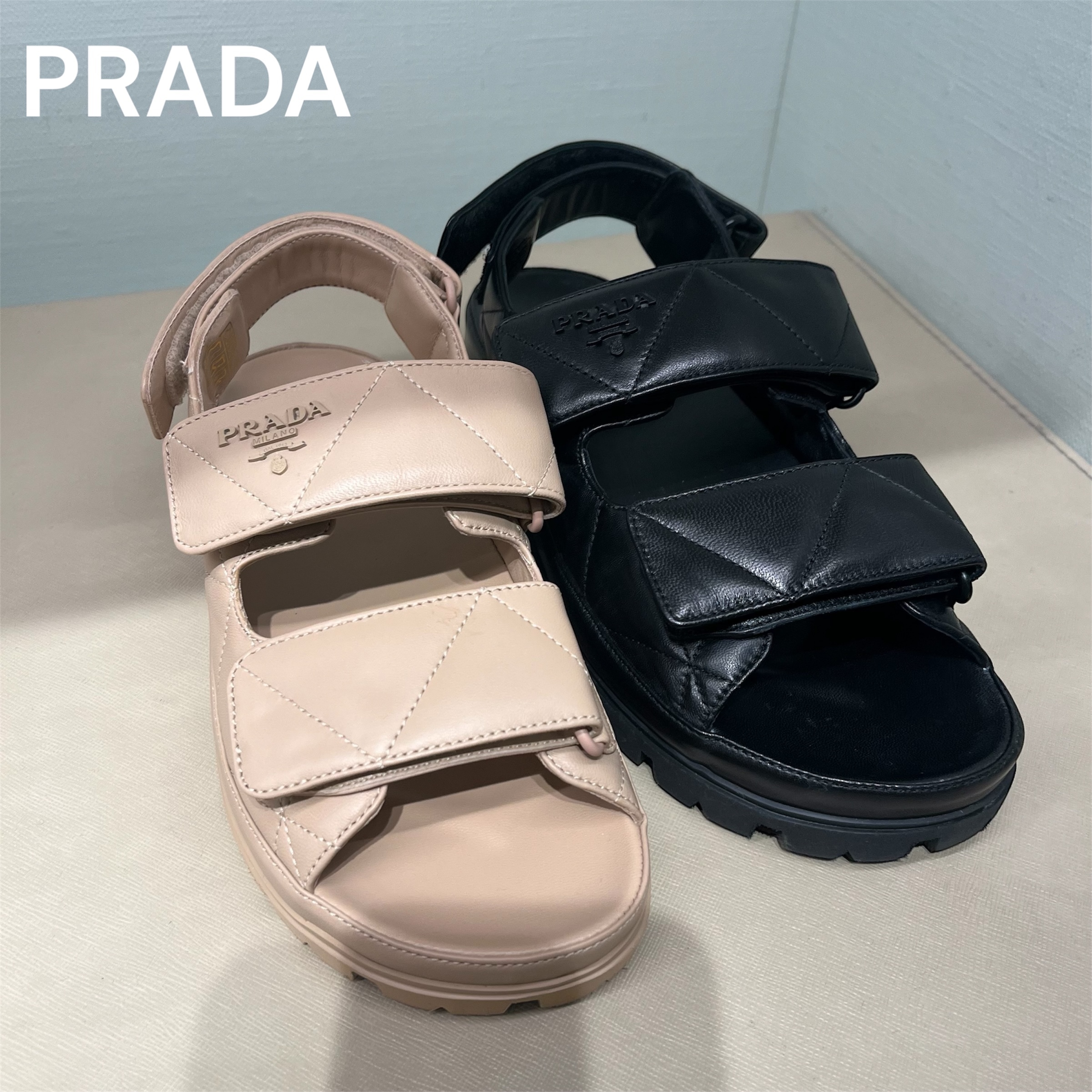 【PRADA】ナッパレザーサンダル