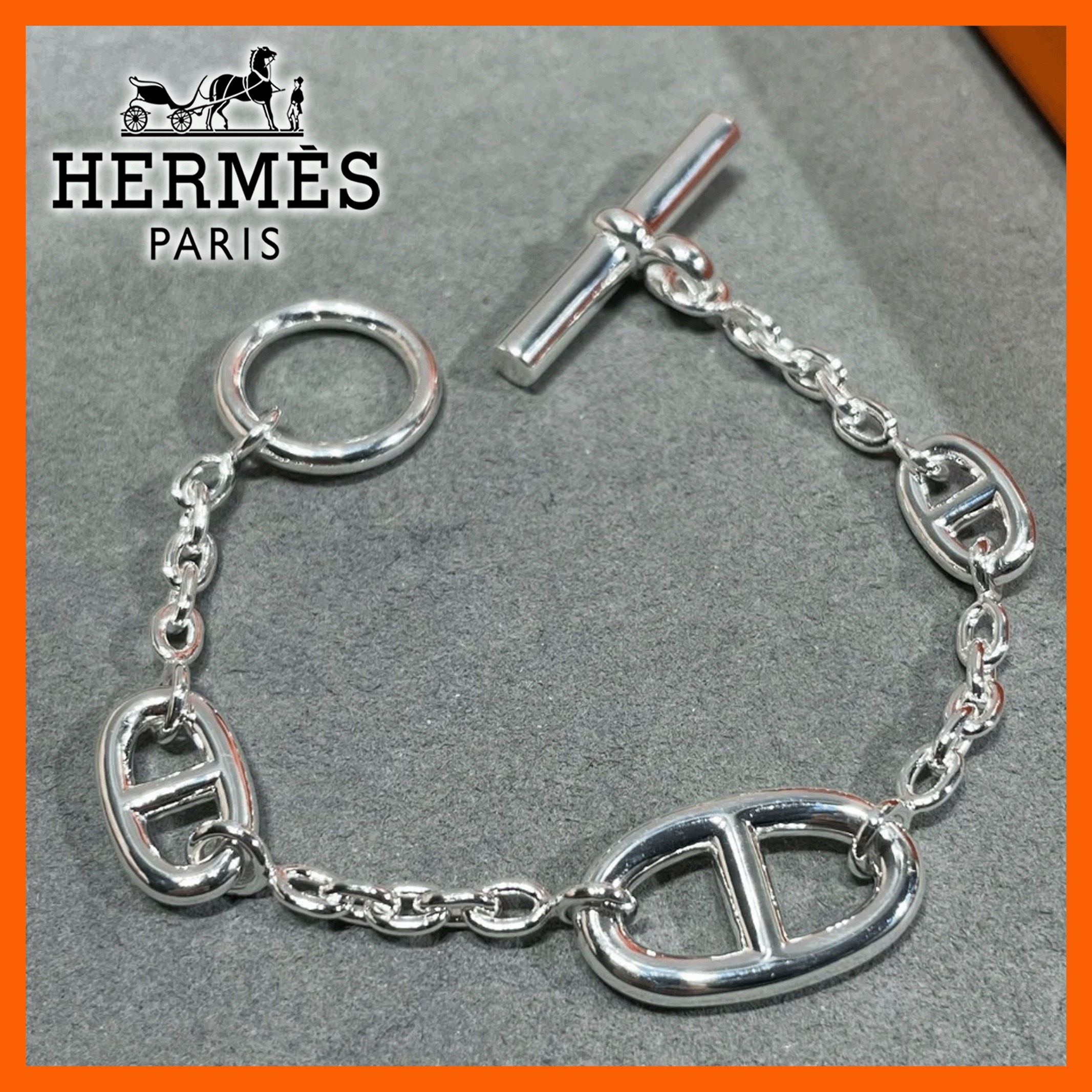 手元で輝くシルバーの美♪【HERMES】Farandole ブレスレット