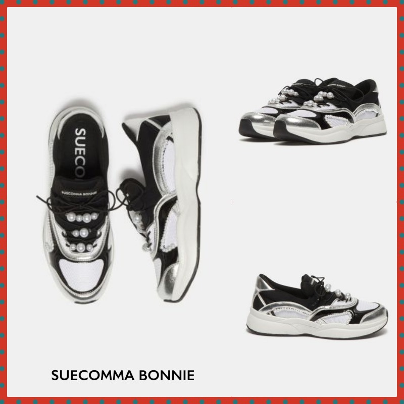 【ＳＵＥＣＯＭＭＡ ＢＯＮＮＩＥ】Pearl sneakers silver