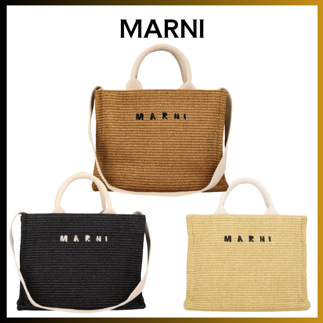 MARNI マルニ トロピカリア ロゴ刺繍 スモール トートバッグ