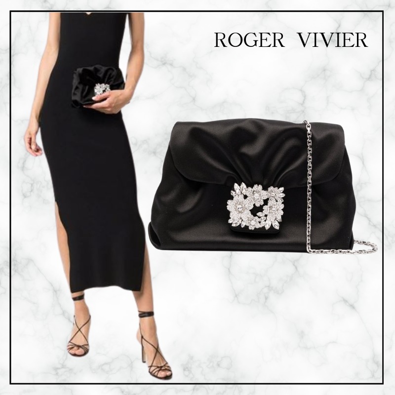 【ROGER VIVIER】Pochette Micro Efflorescence in raso