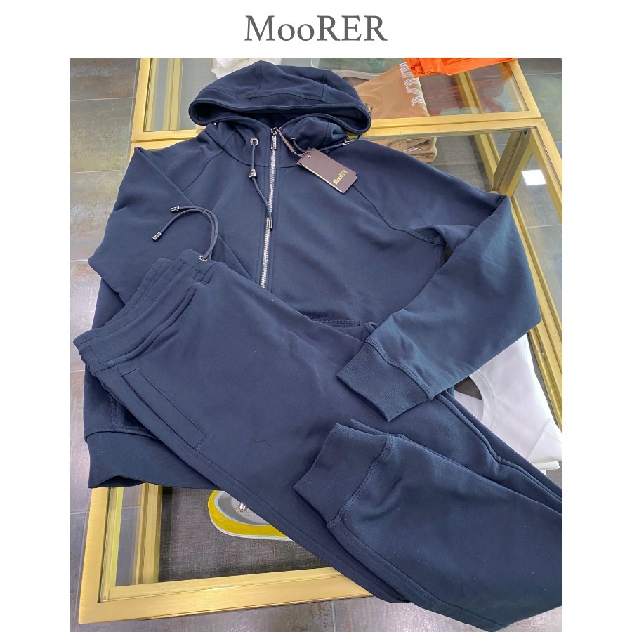 関税込★MooRER★NORCIAコットン スウェット上下セット/ネイビー