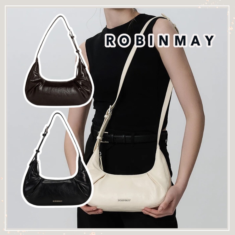 追跡有★Robinmay シンプル 2WAY ハーフムーンショルダーバッグ