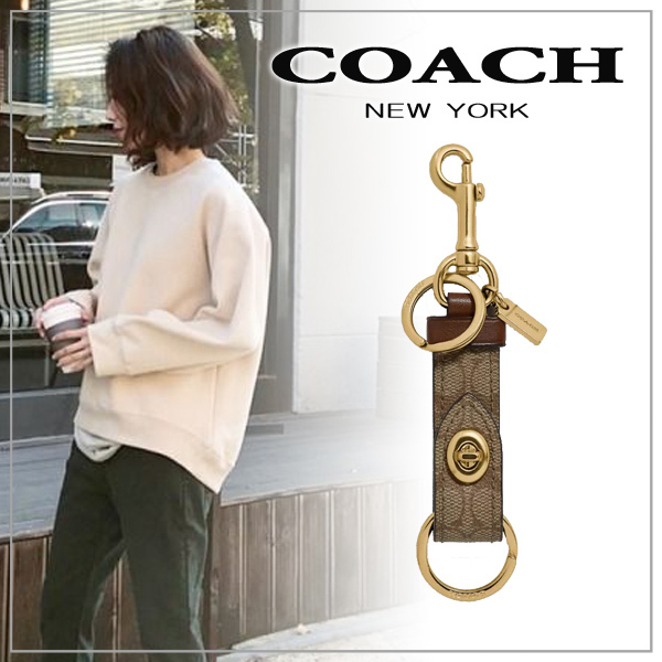 【COACH】コーチ トリガー スナップ バッグ チャーム キャンバス