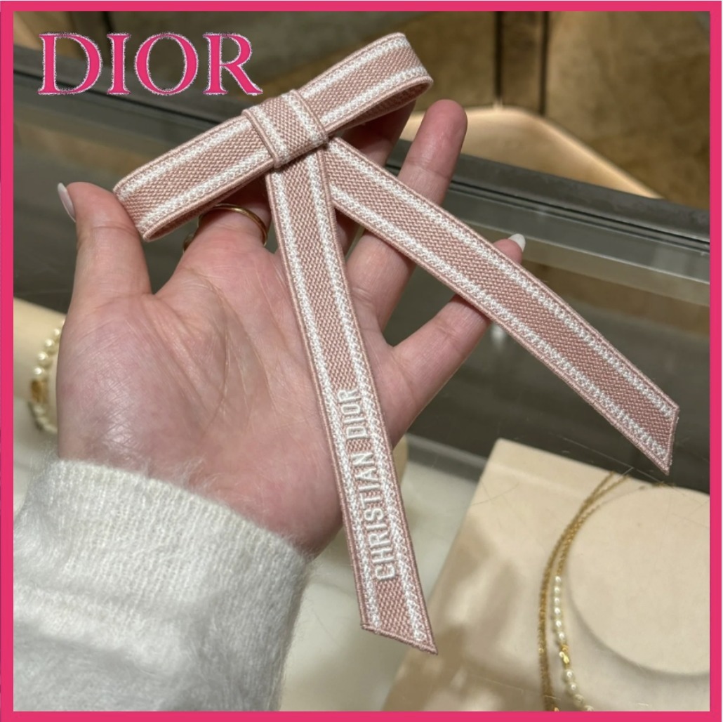 【洗練された♪】DIOR エンブロイダリー Twist リボンバレッタ