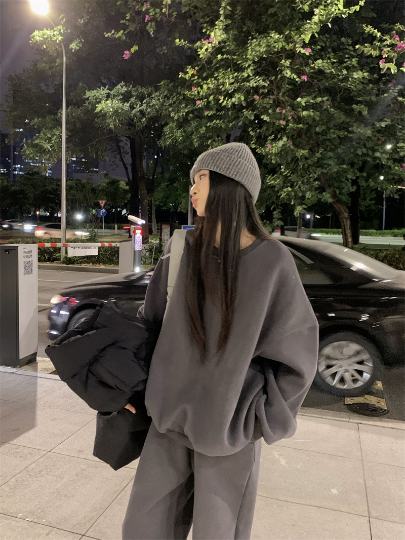 韓国風 スウェット セットアップ トレーナー パンツ レディース