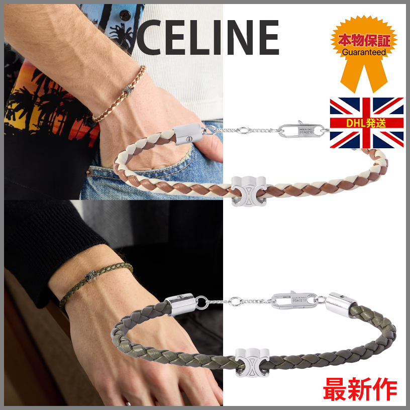 【CELINE】最新作★Triomphe charm レザーブレスレット