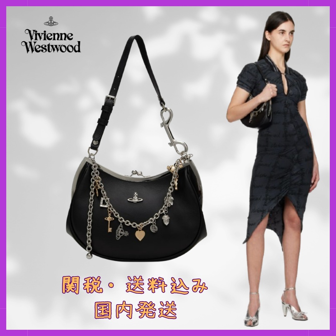 Vivienne Westwood☆ブラック Charm Frame バッグ【国内発送】