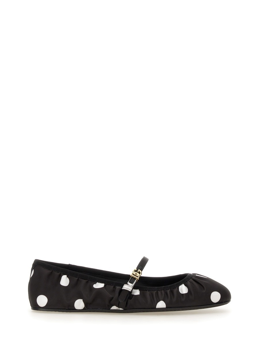 【関税&送料込】Dolce & Gabbana Printed Satin Ballerina