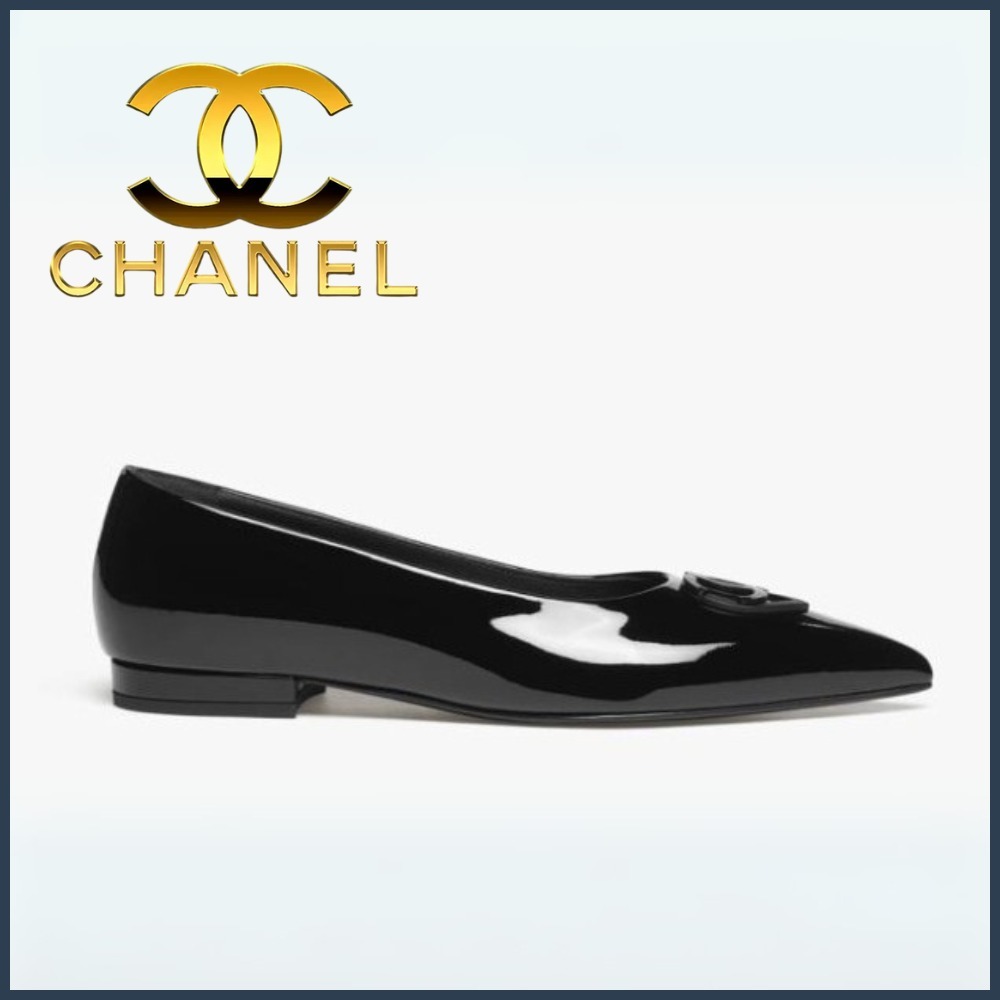 【新作】CHANEL エナメルバレリーナ ブラック