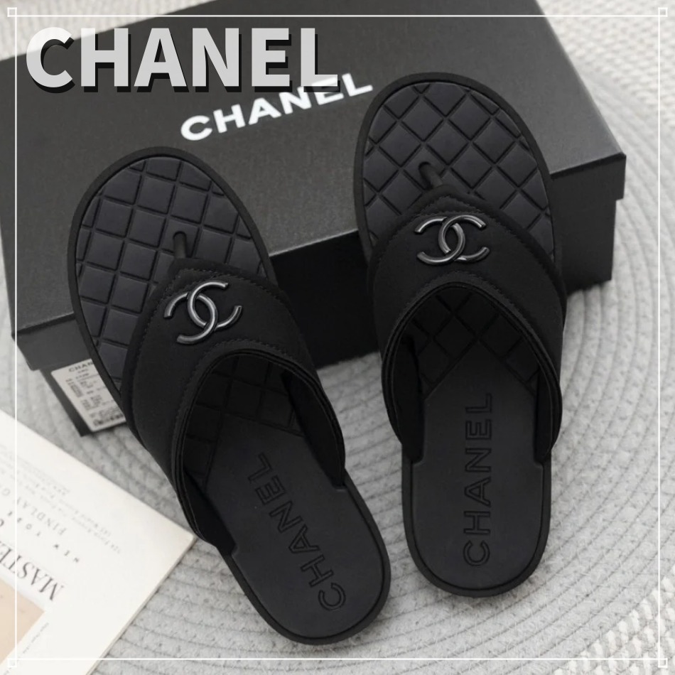 CHANEL キルティングサンダル CCロゴ ラバー フリップフロップ