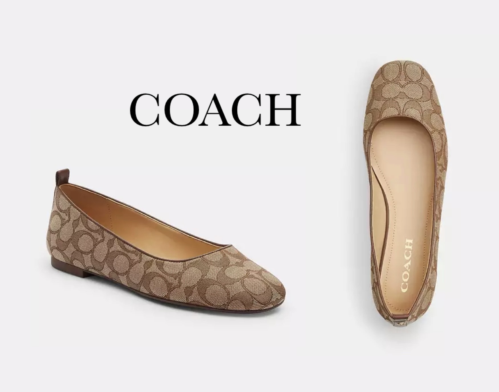 COACH ウェンディ バレエ シグネチャー ジャカード パンプス