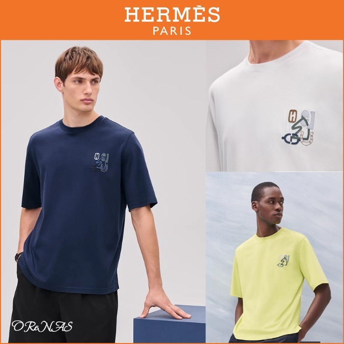 【目を引くデザイン♪】HERMES Tシャツ ミニパッチ 《Hパズル》