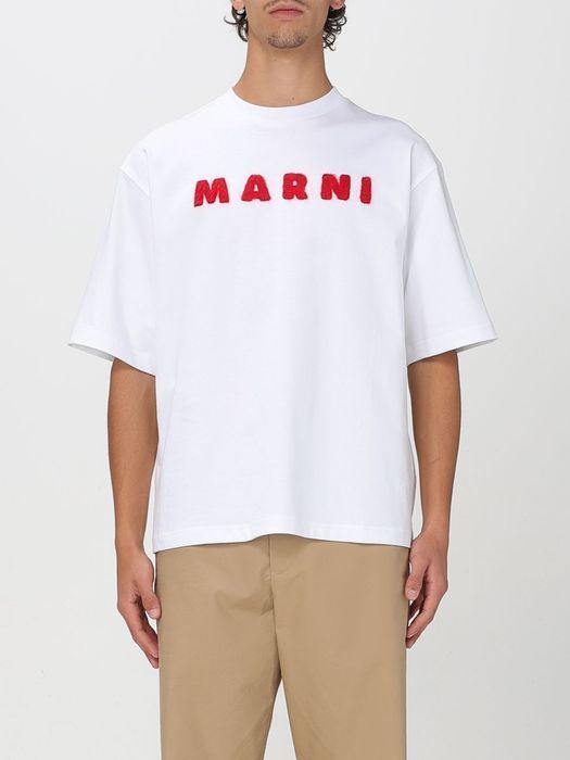 【関税込・国内発送】MARNI モヘアパッチ付きコットンTシャツ