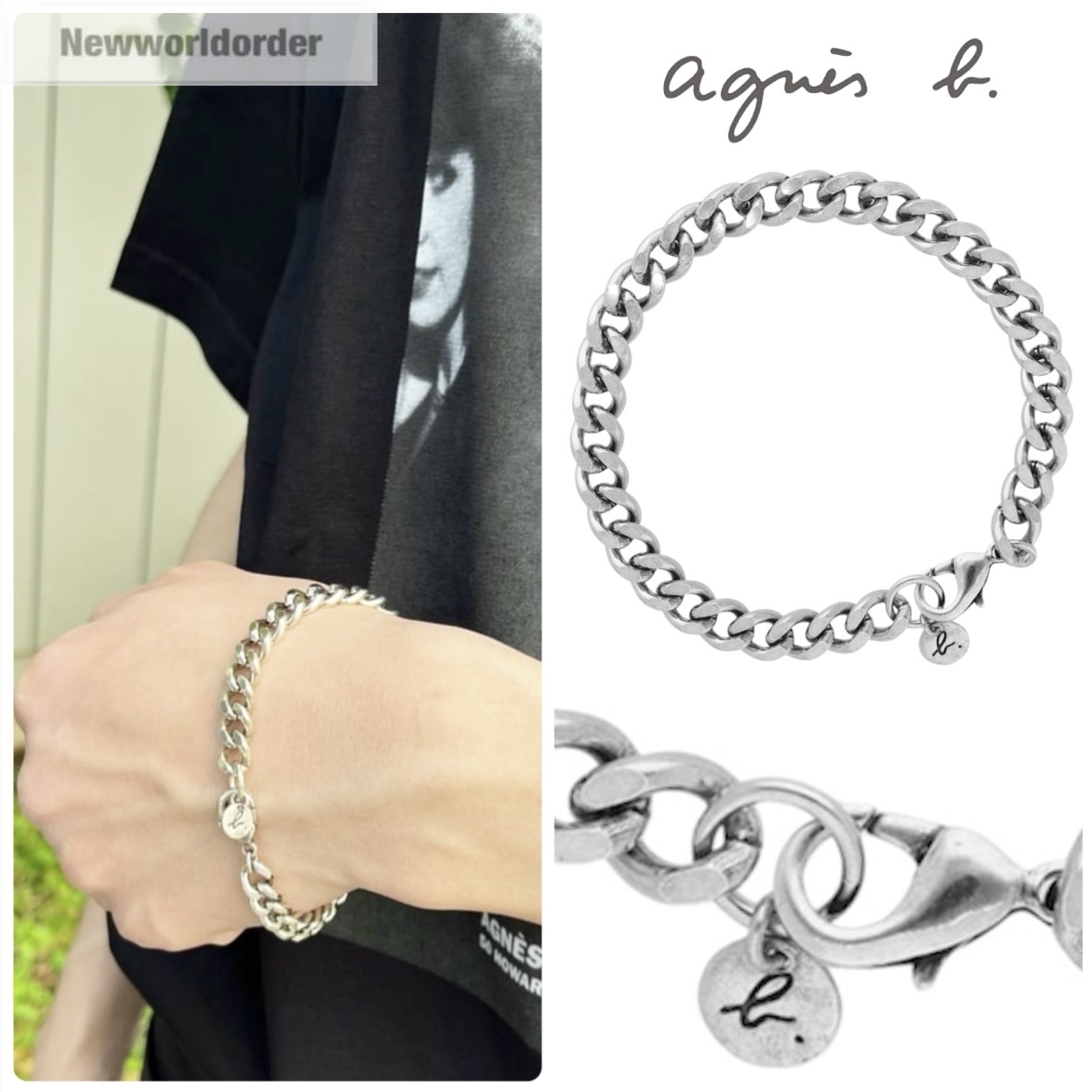 【フランスメイド】agnes b. アニエスベー チェーンブレスレット