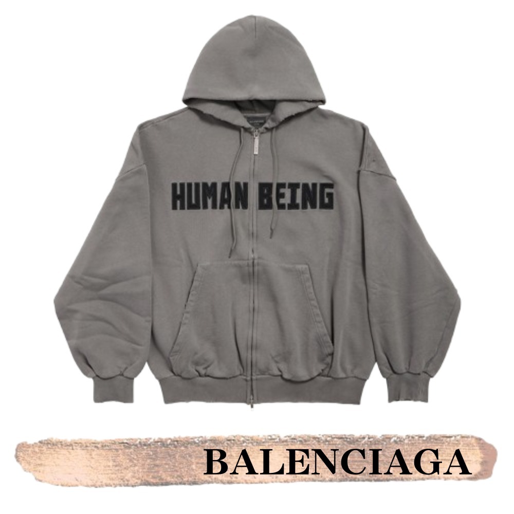 BALENCIAGA☆関税込☆ヒューマンビーイングジップアップパーカー