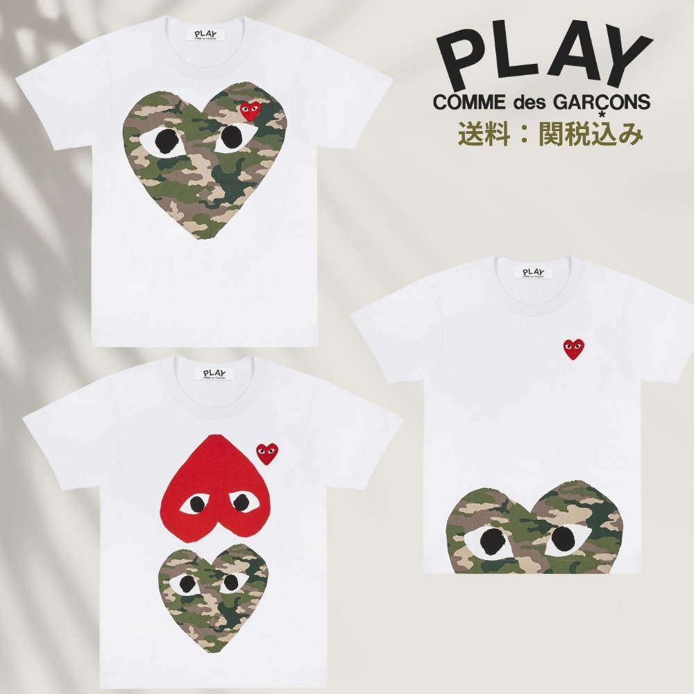 【Unisex's】コムデギャルソン Play ハート Tシャツ 迷彩柄