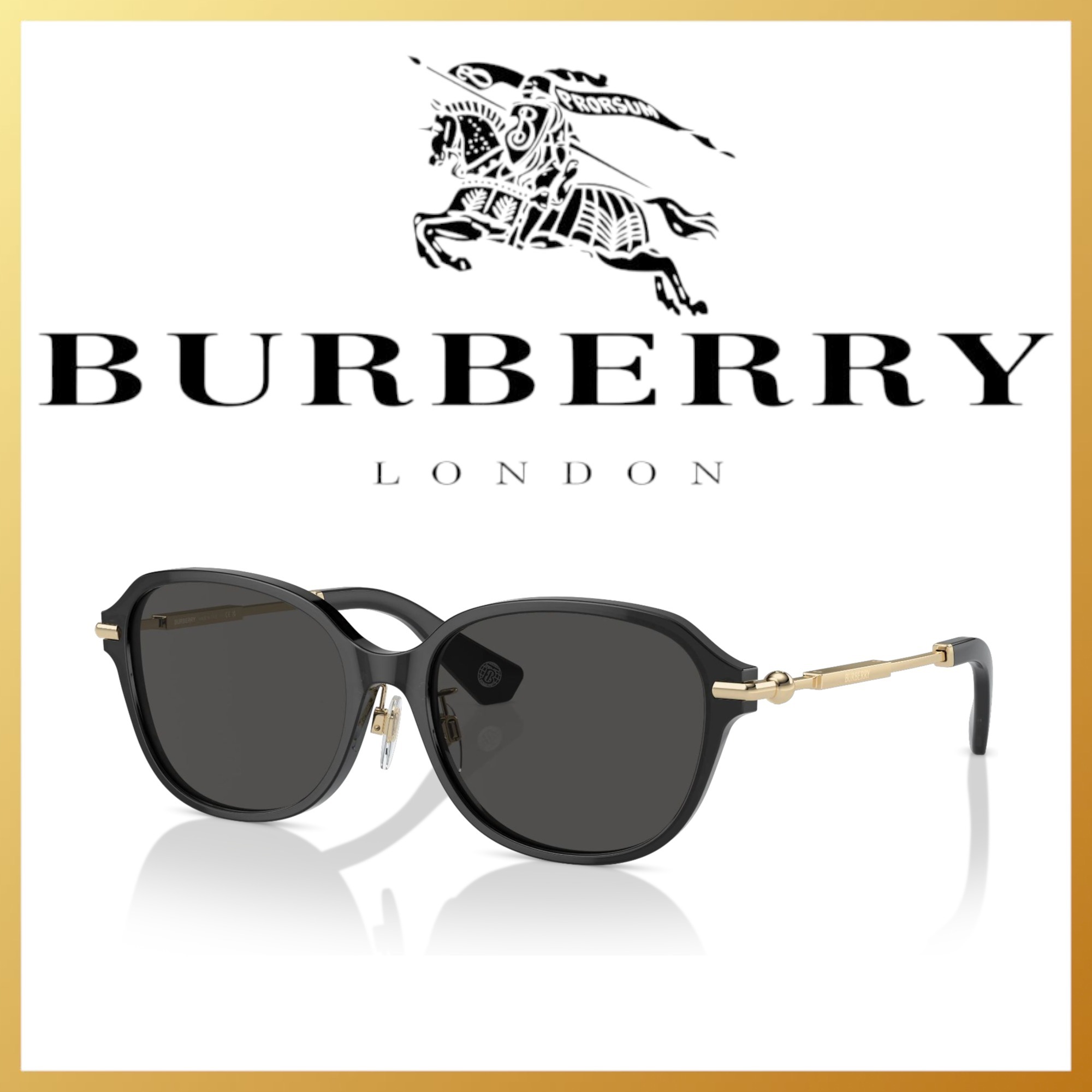 ●BURBERRY●サングラス Dark Grey-Light Gold / Dark Grey 56mm