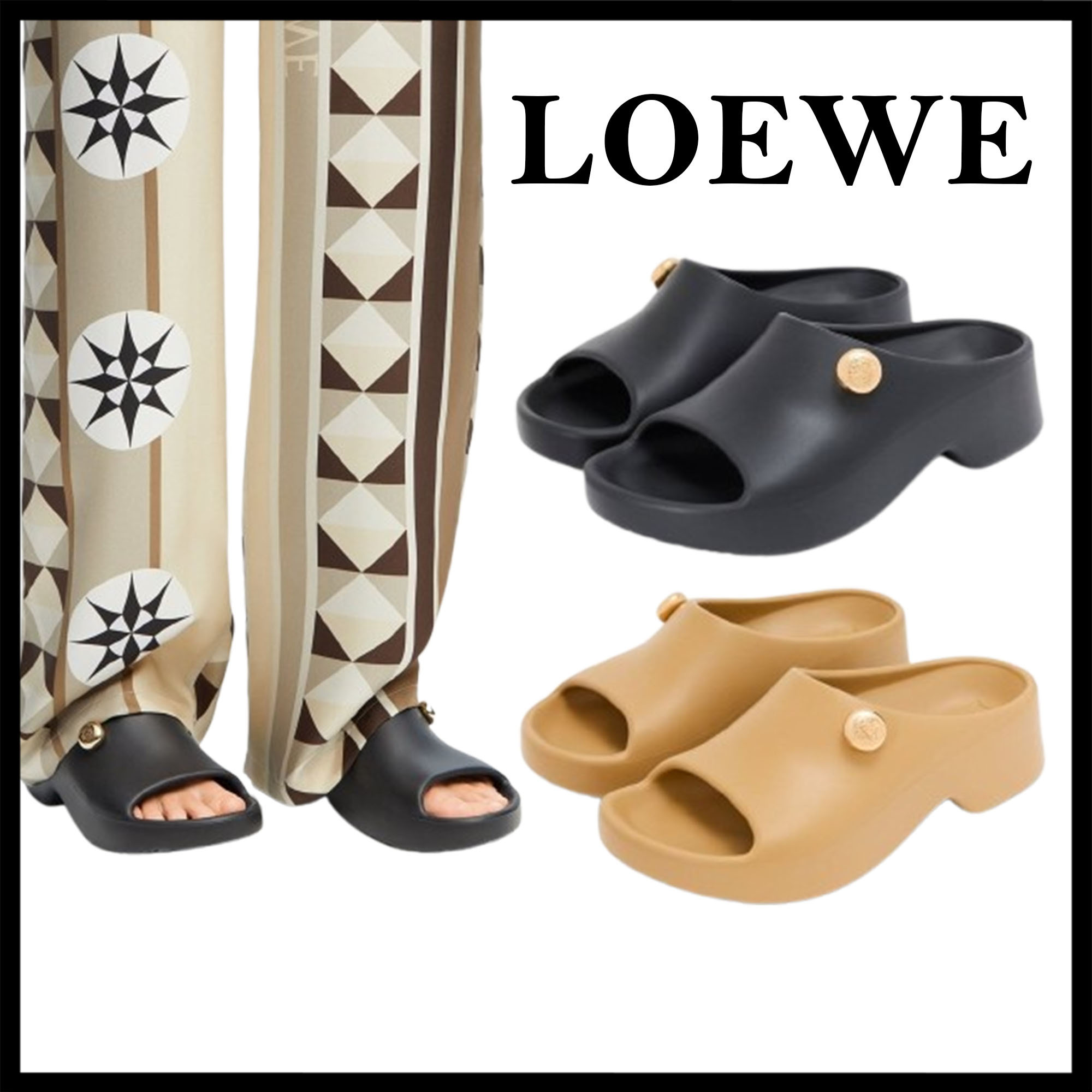 LOEWE直営店 植物タンニンなめしの花びら模様のエスパドリーユ