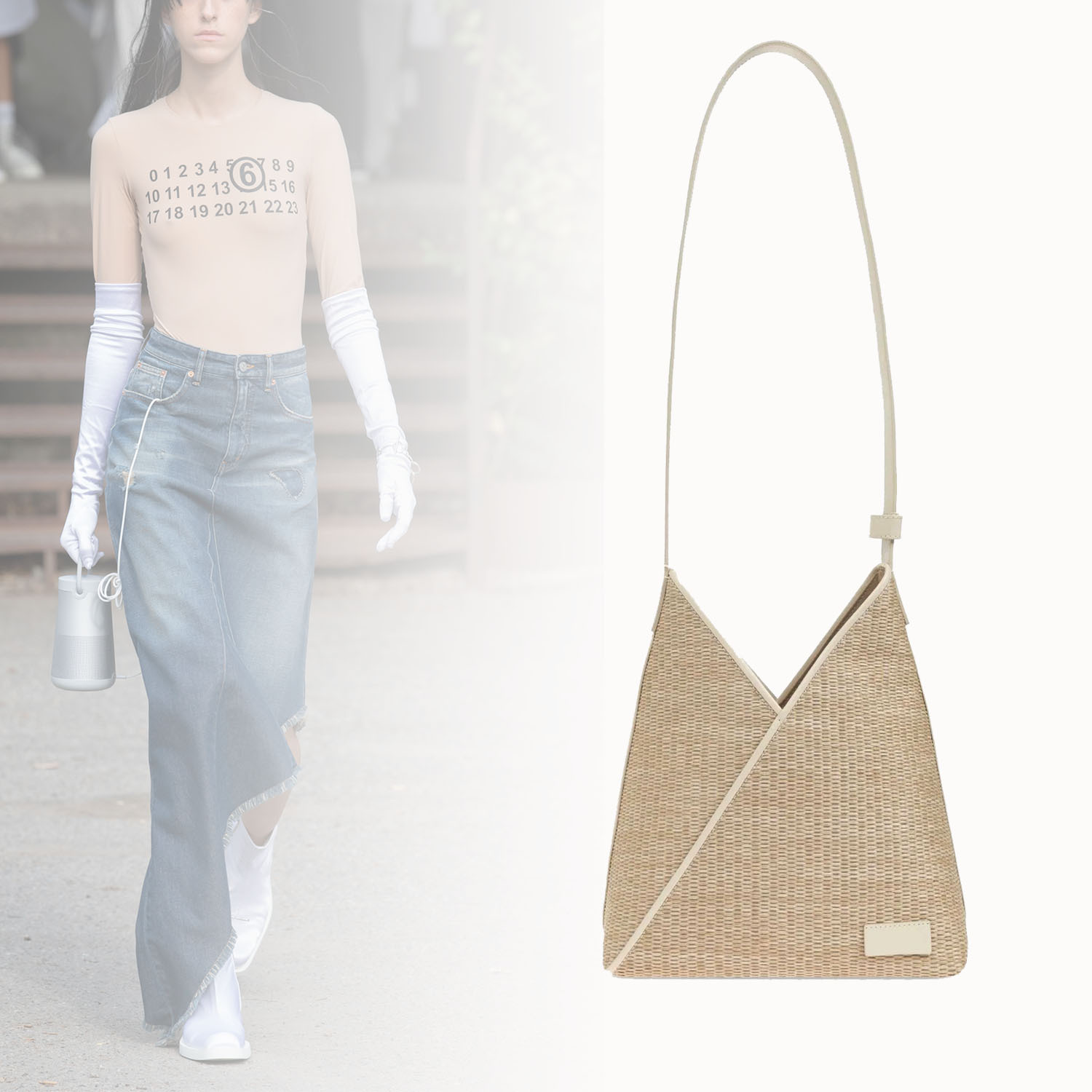 ◆MM6 Maison Margiela◆ ラフィア ショルダーバッグ