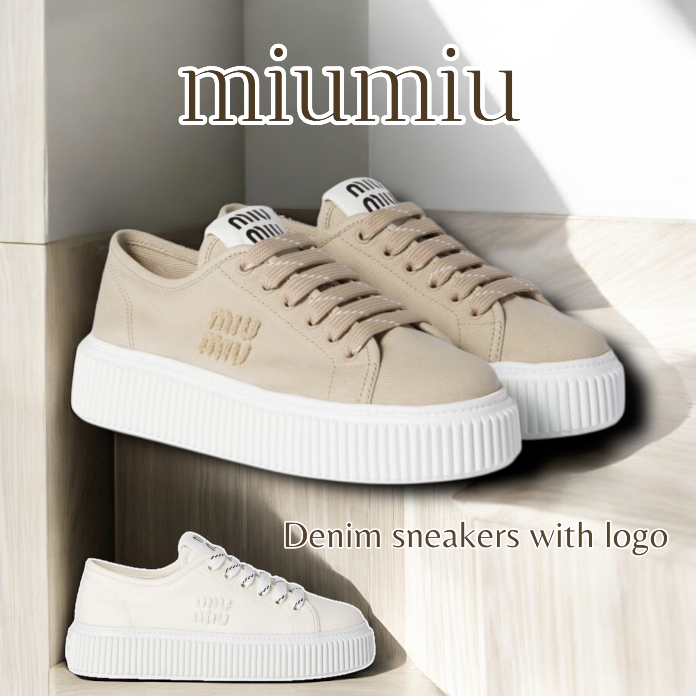 MiuMiu＊Denim sneakers with logo デニムスニーカー＊送料込